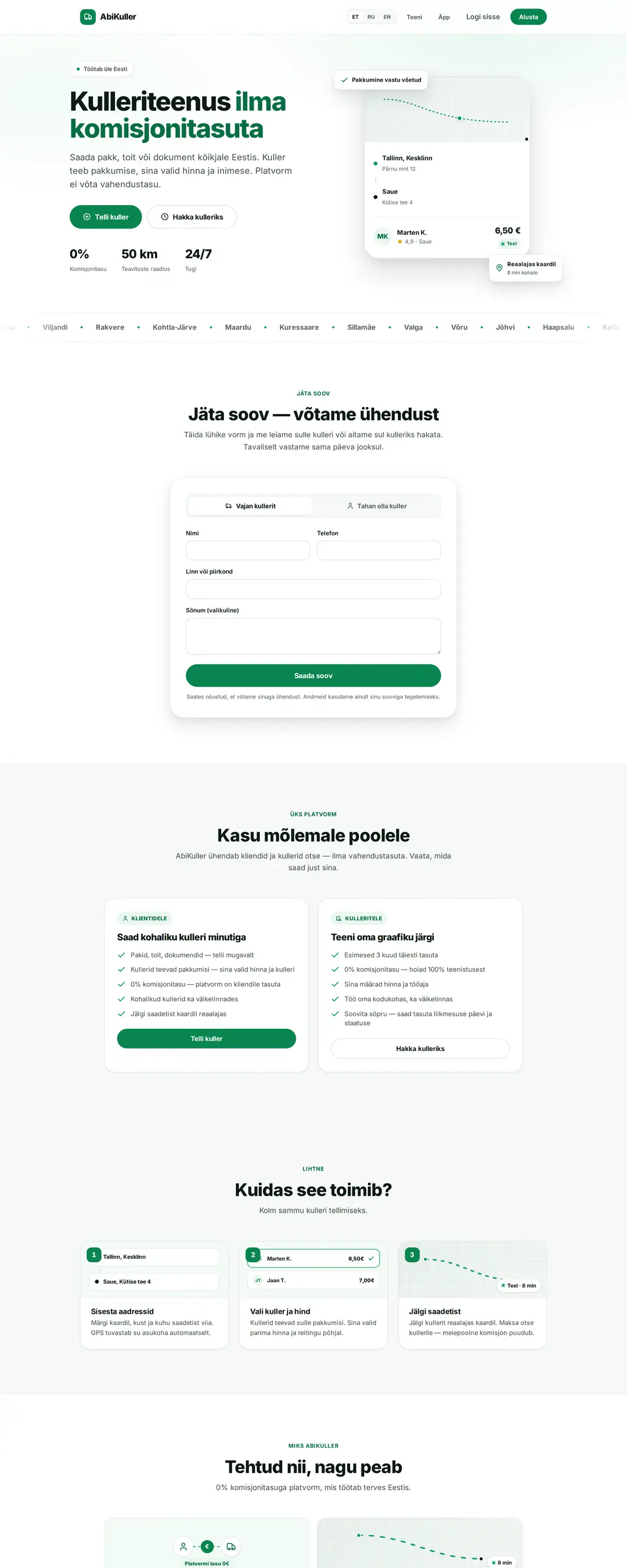abikuller.ee — Kurermarkedsplads